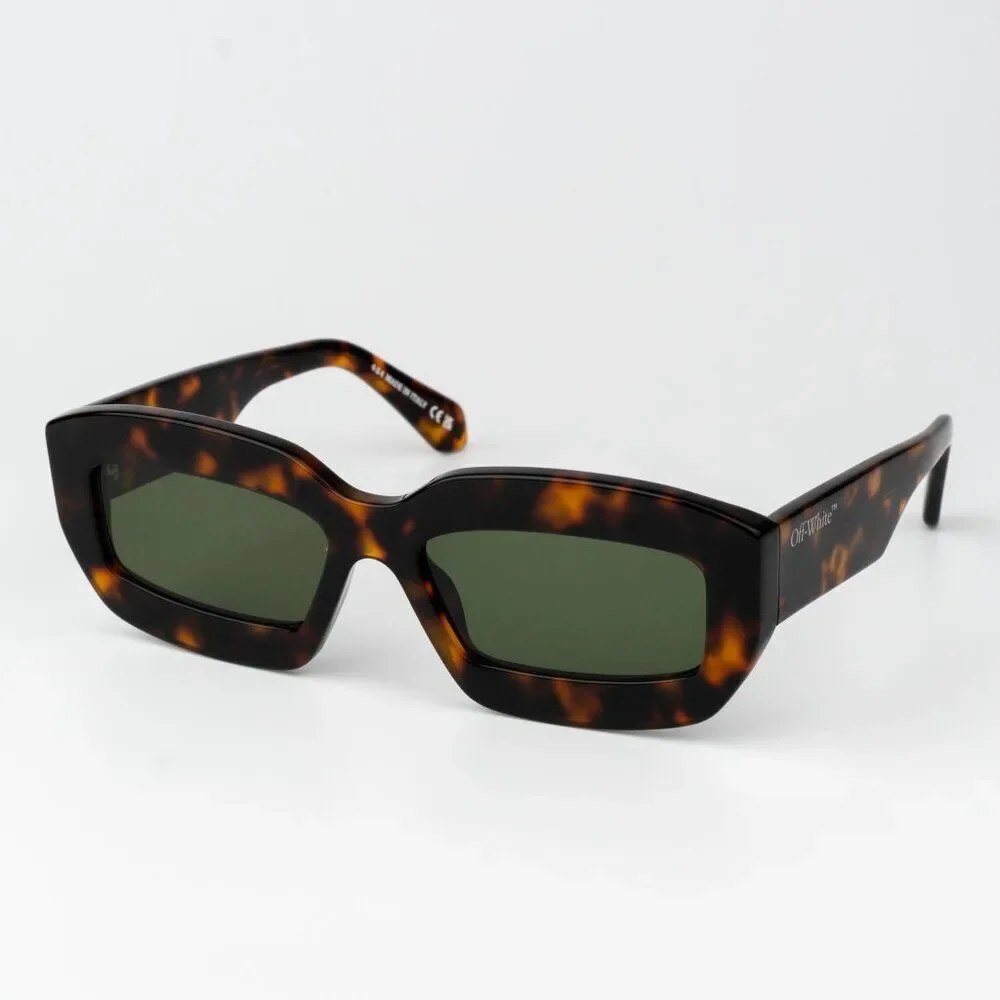 Off-White CHARLOTTE Men Sunglasses Havana Green Rectangle OERI138 CHARLOTTE 6055